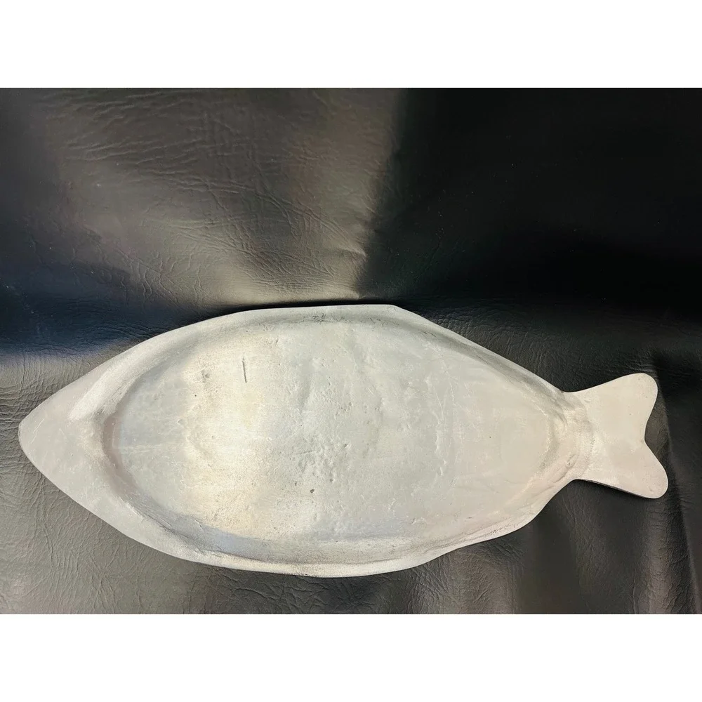Fish Serving Platter Tray Heavy Silver Pewter Coastal Nautical Mediterranean Sea